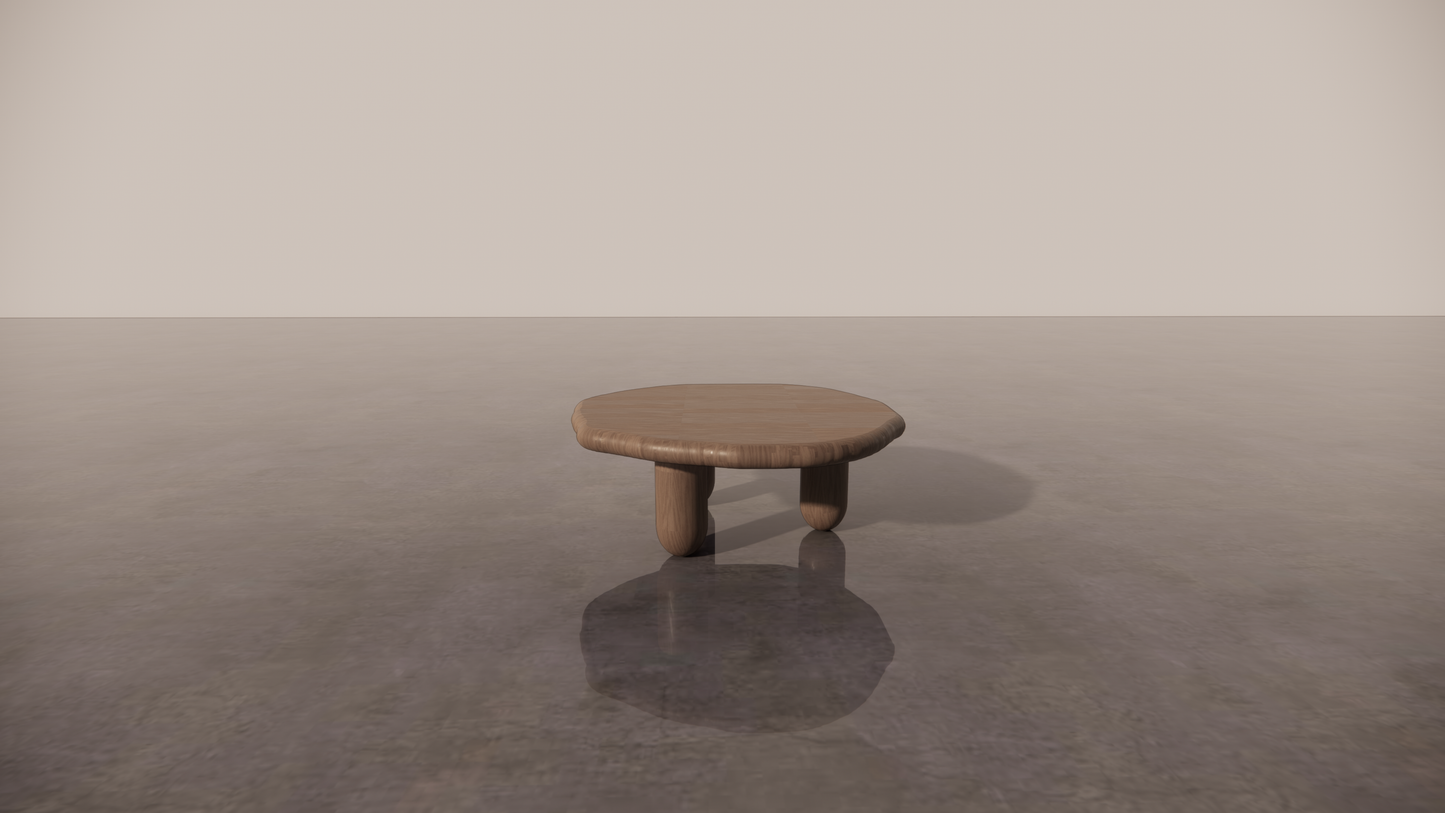 Natural Victorian Timber Dark Wood Low Sheen Satin Organic Coffee Table Front
