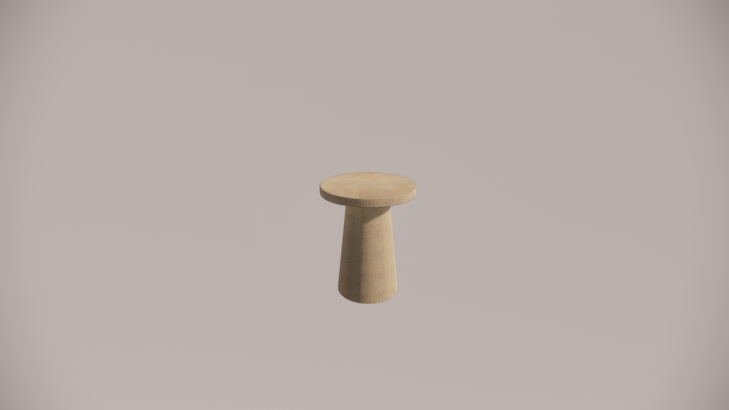 Limestone Natural Stone Textured Finish Side Table Front