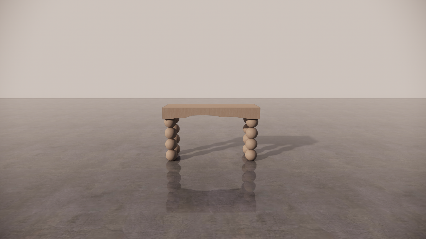 Natural Wood Victorian Ash Light Matte Timber Console Table Front