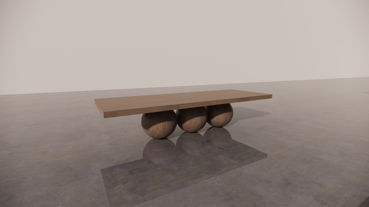 Natural Victorian Timber Dark Wood Satin Low Sheen Dining Table Front