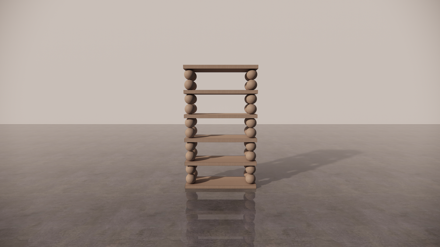 Natural Victorian Ash Light Matte Wood Shelf Étagère Front