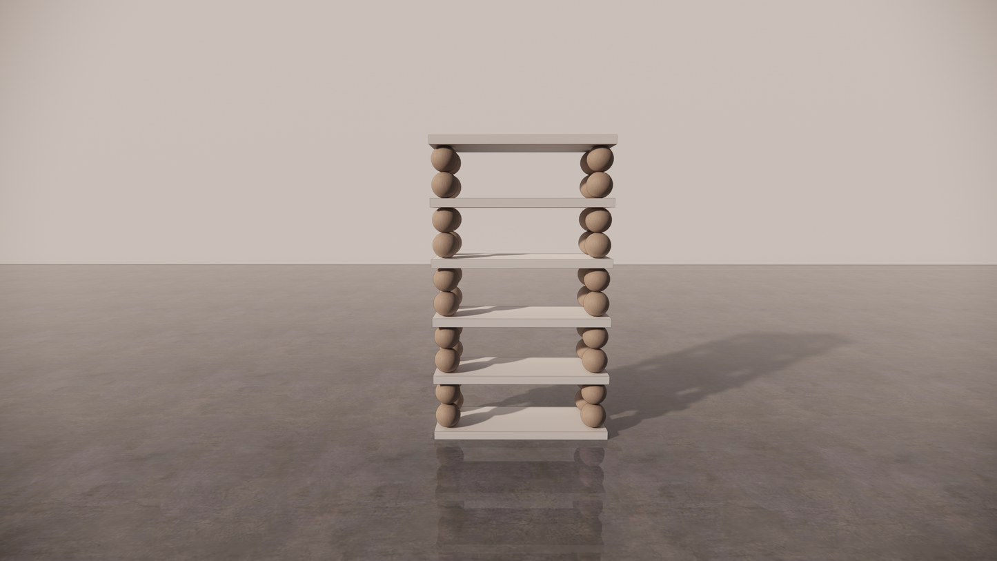 Natural Victorian Ash Light Matte Wood Two Tone White Cream Matte Shelf Étagère Front