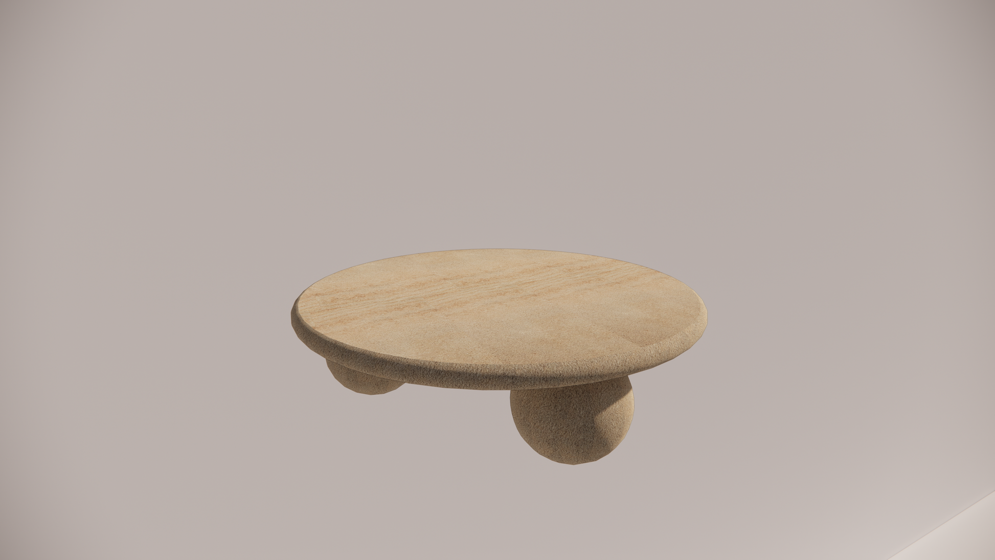 Natural Stone Limestone Egyptian Sand Textured Finish Circular Coffee Table Top 