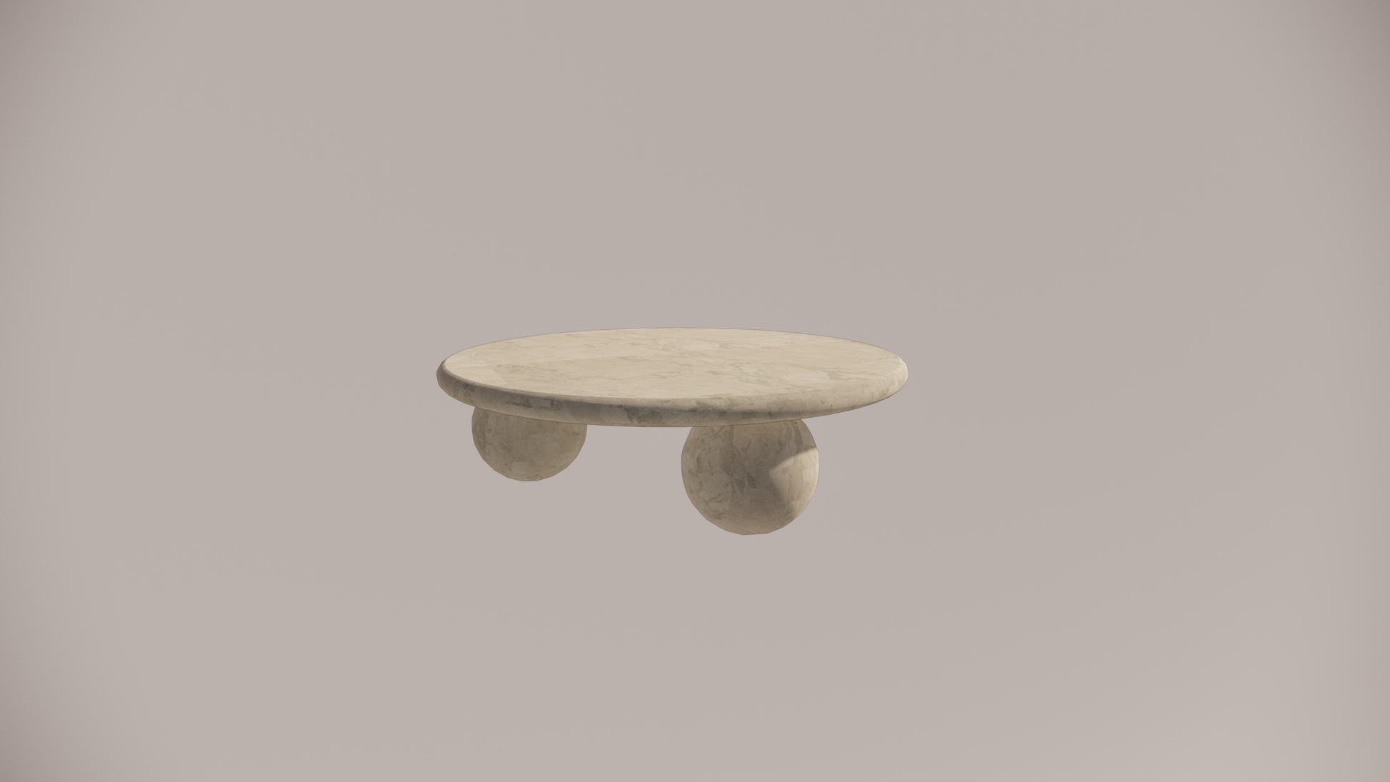 Natural Stone Marble Blue-Grey Veining Textured Finish Circular Coffee Table Front 