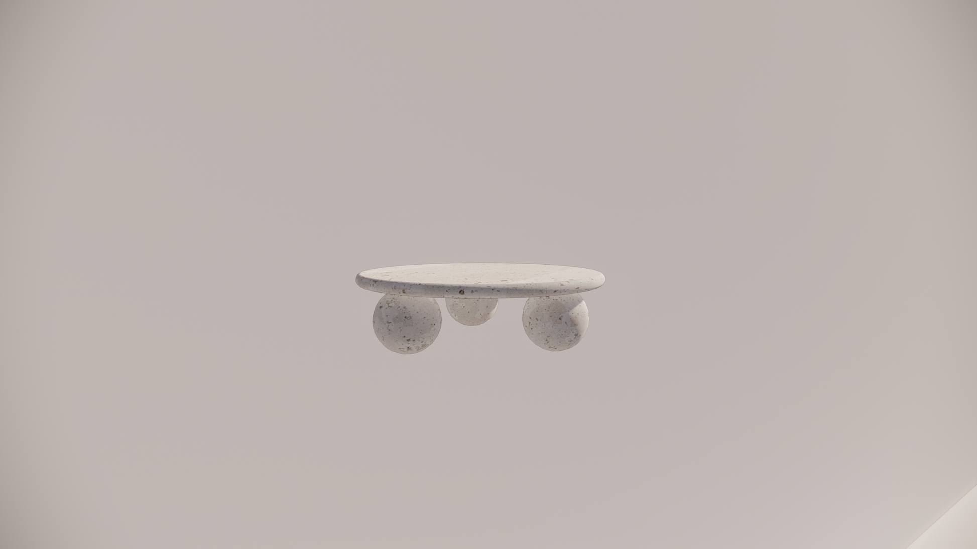 Natural Stone Travertine White Textured Finish Holes Circular Coffee Table Side 