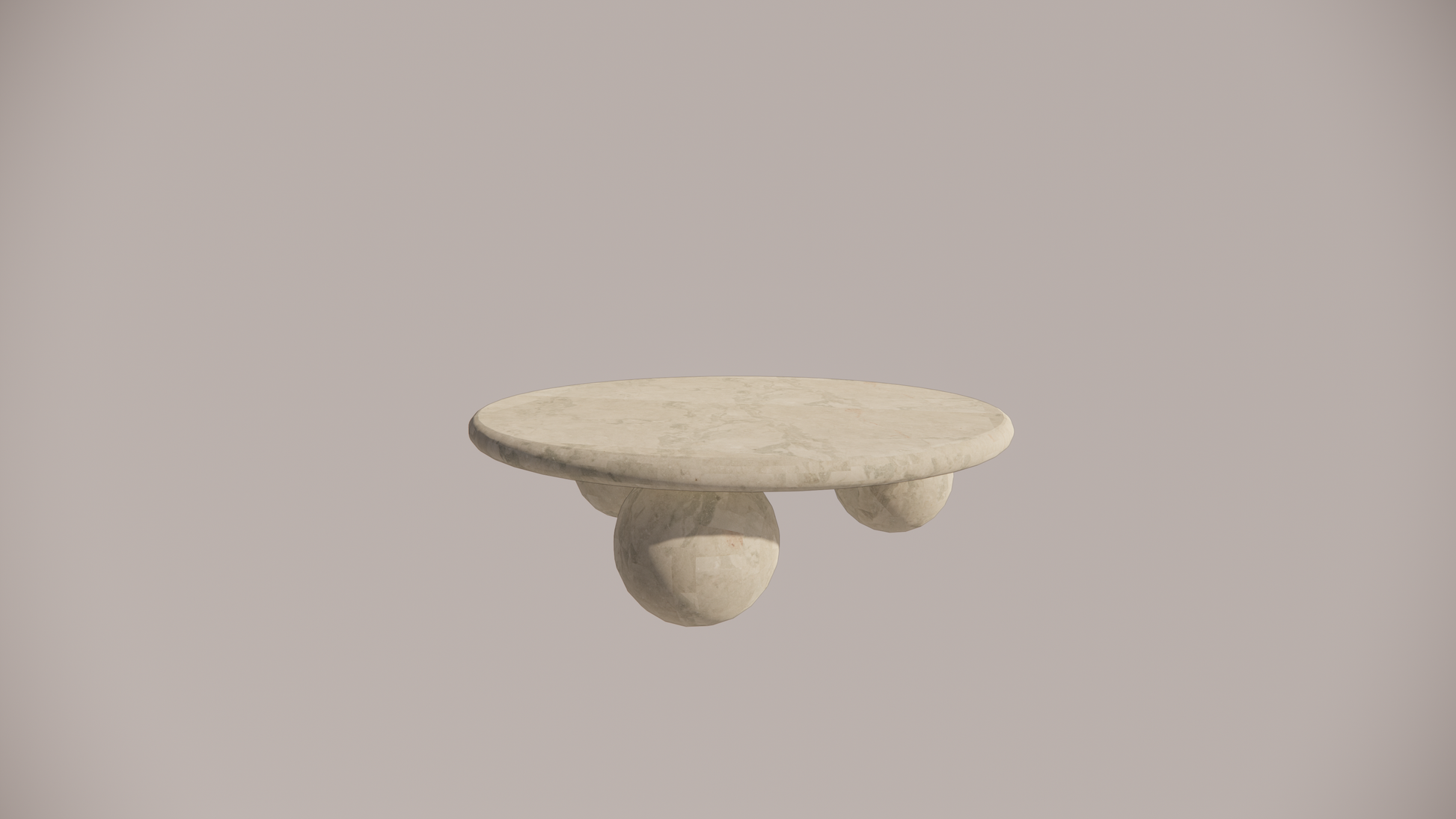 Natural Stone Marble Blue-Grey Veining Textured Finish Circular Coffee Table Front 