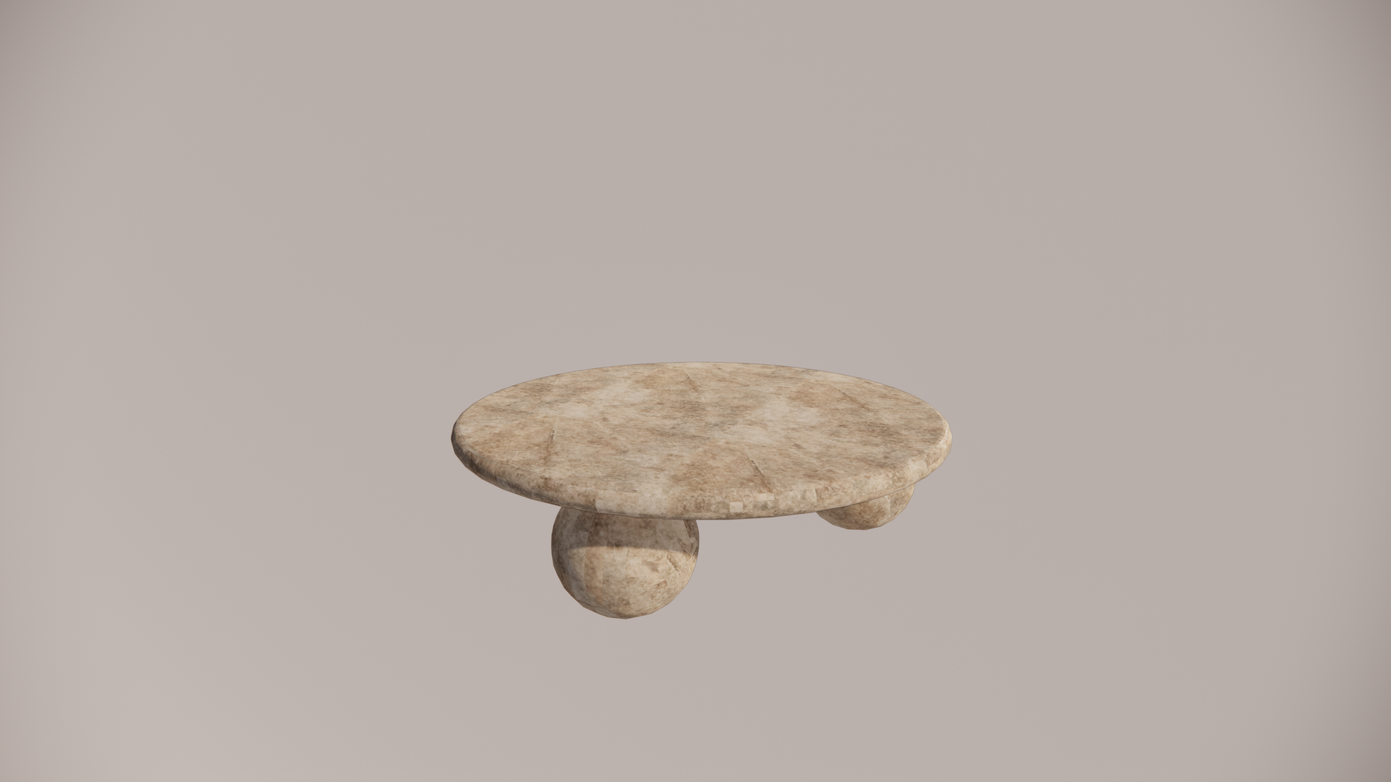 Natural Stone Premium Silver Travertine Dense Holes Textured Finish Circular Coffee Table Top Side  
