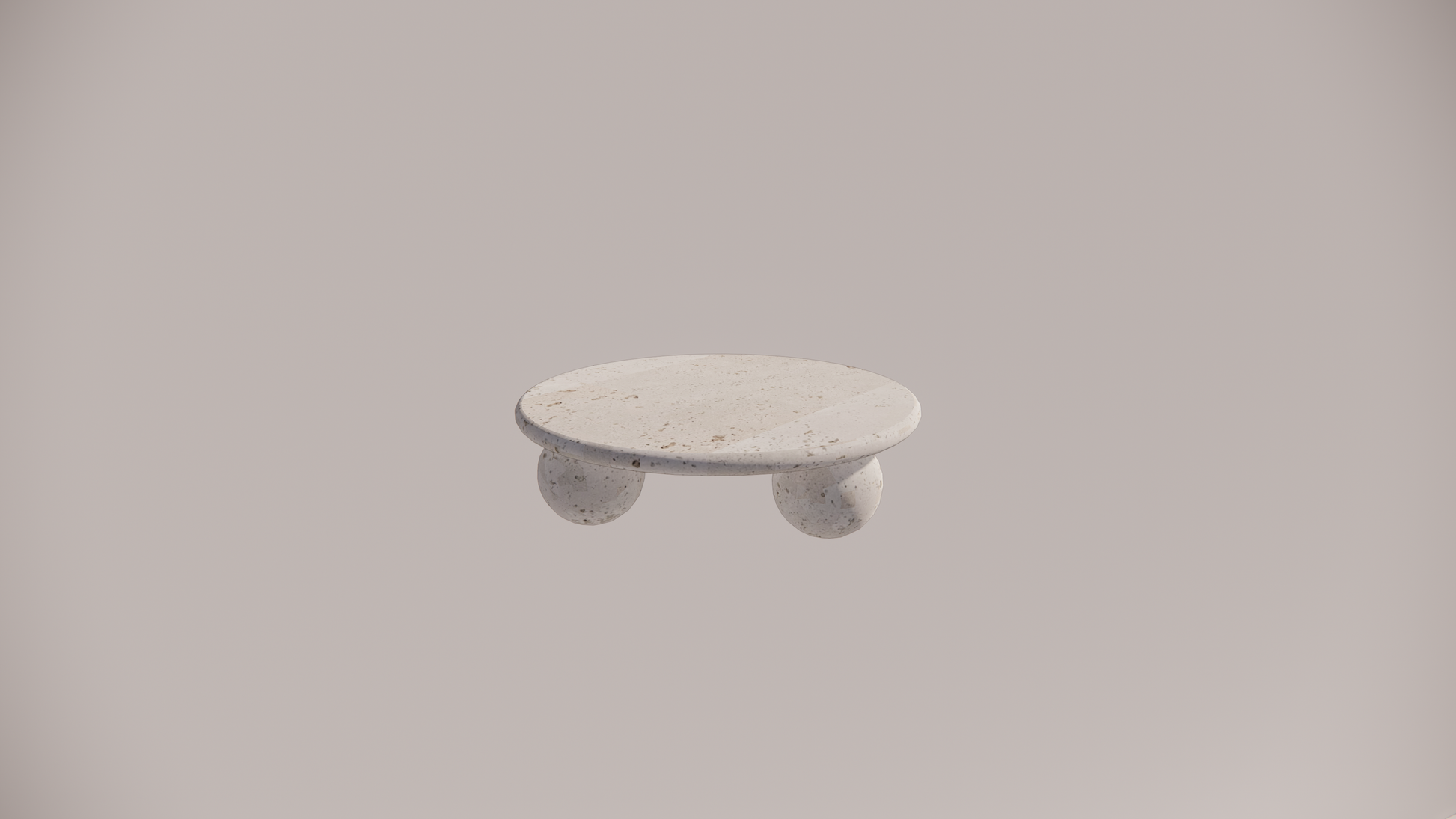 Natural Stone Travertine White Textured Finish Holes Circular Coffee Table Top Front 