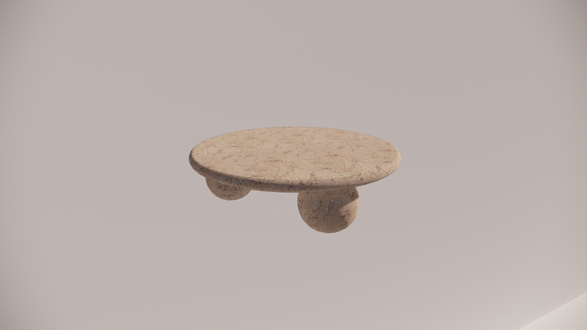 Natural Stone Limestone Pink Textured Finish Circular Coffee Table Top Side