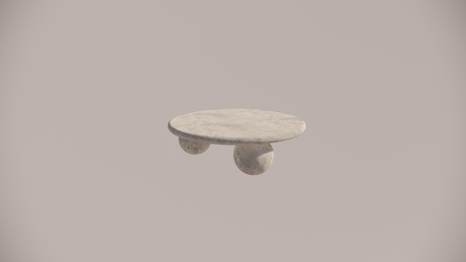 Natural Stone Marble Blue Grey Textured Finish Circular Coffee Table Front 