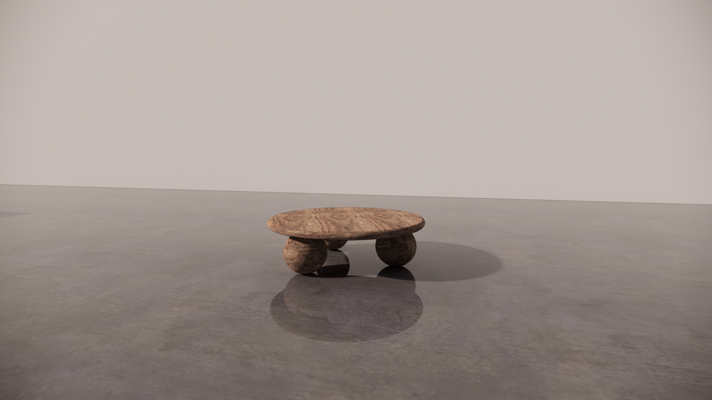 Australian Blackwood Natural Wood Timber Textured Finish Circular Coffee Table Front 
