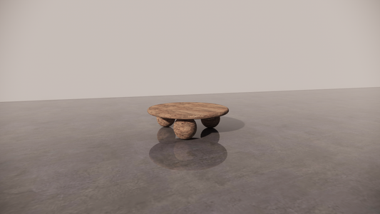 Australian Blackwood Natural Wood Timber Textured Finish Circular Coffee Table Front