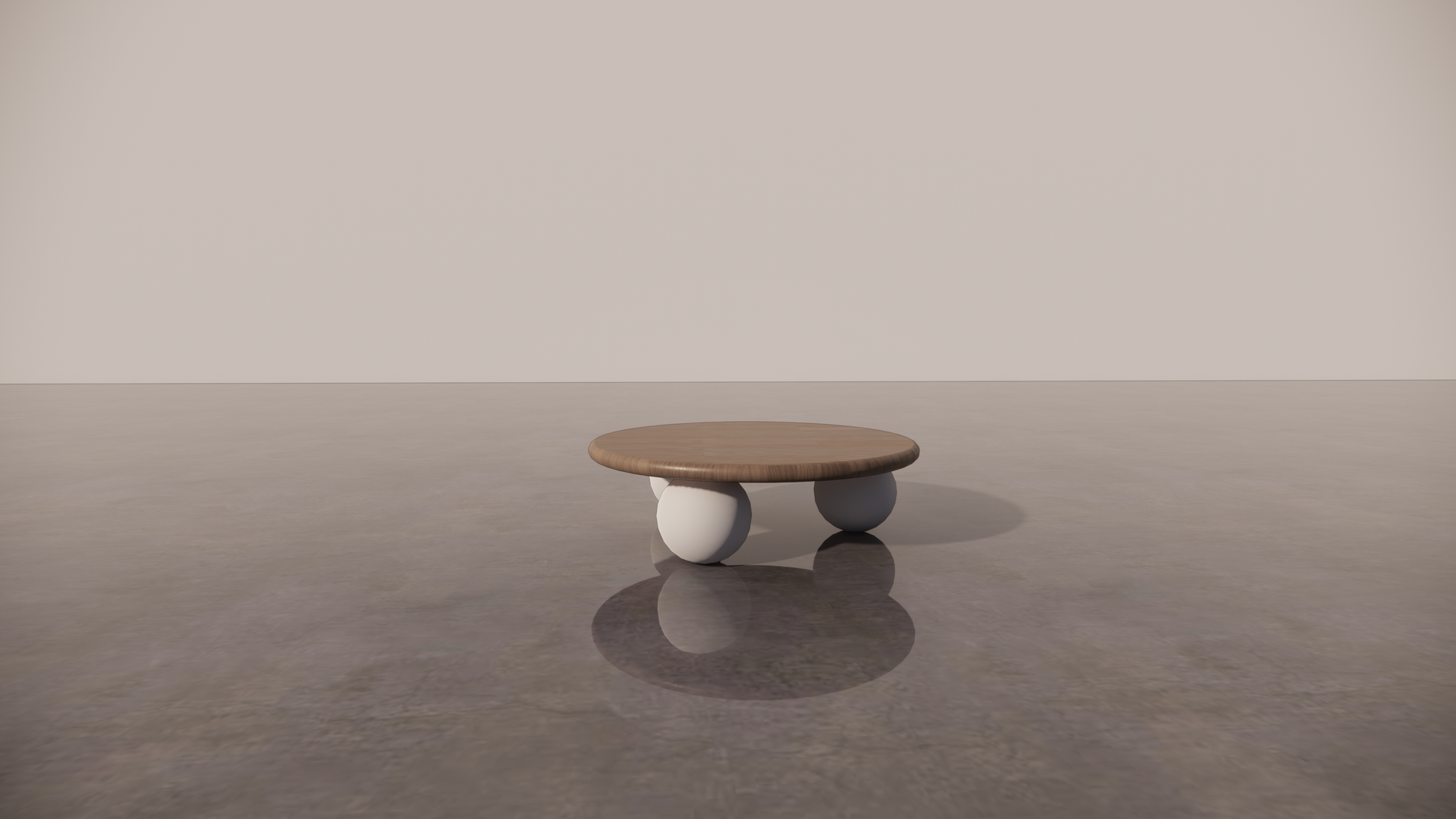 Victorian Timber Natural Dark Wood Two-Tone White Cream Circular Coffee Table Front 