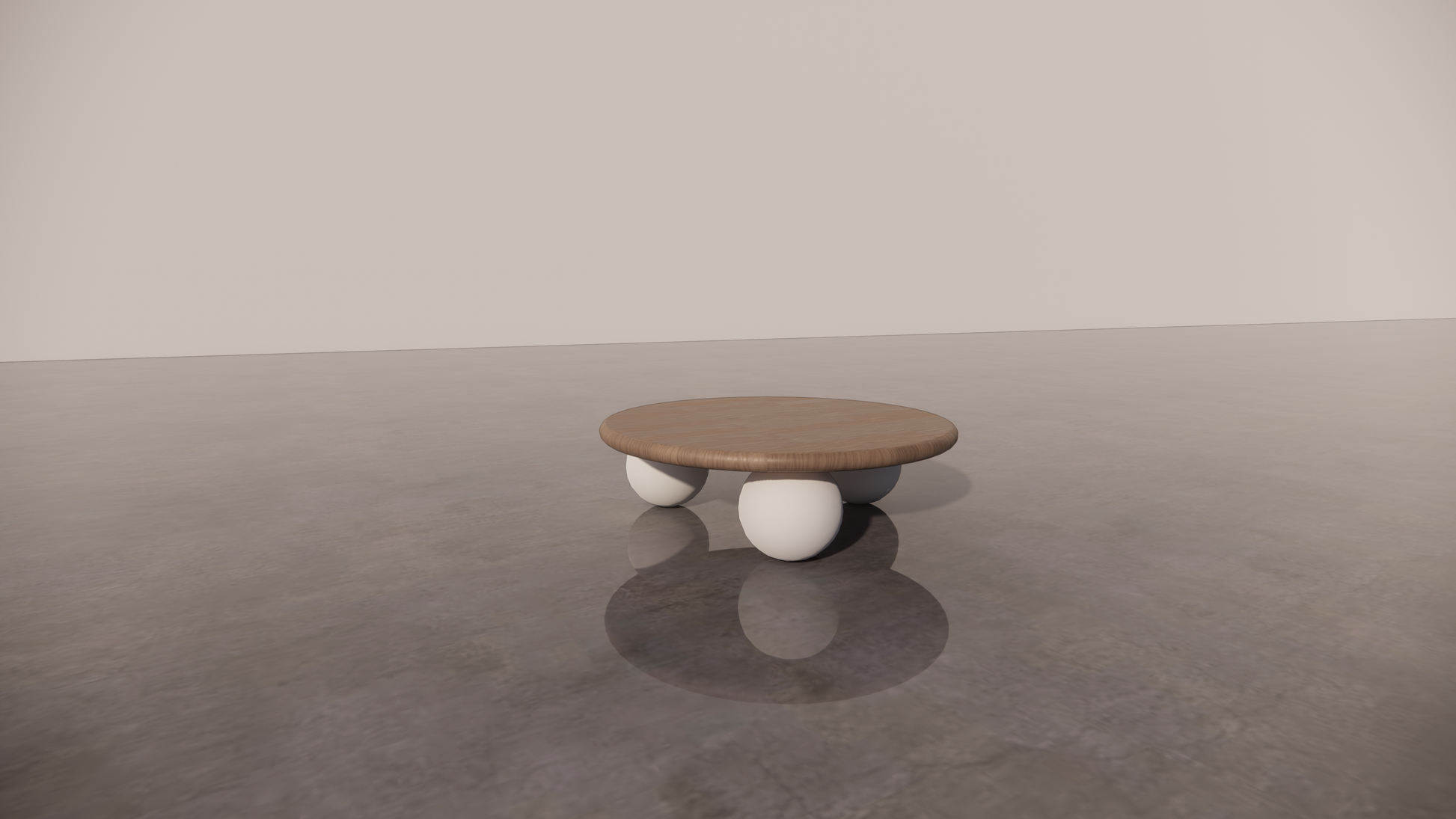 Victorian Timber Natural Dark Wood Two-Tone White Cream Circular Coffee Table Front