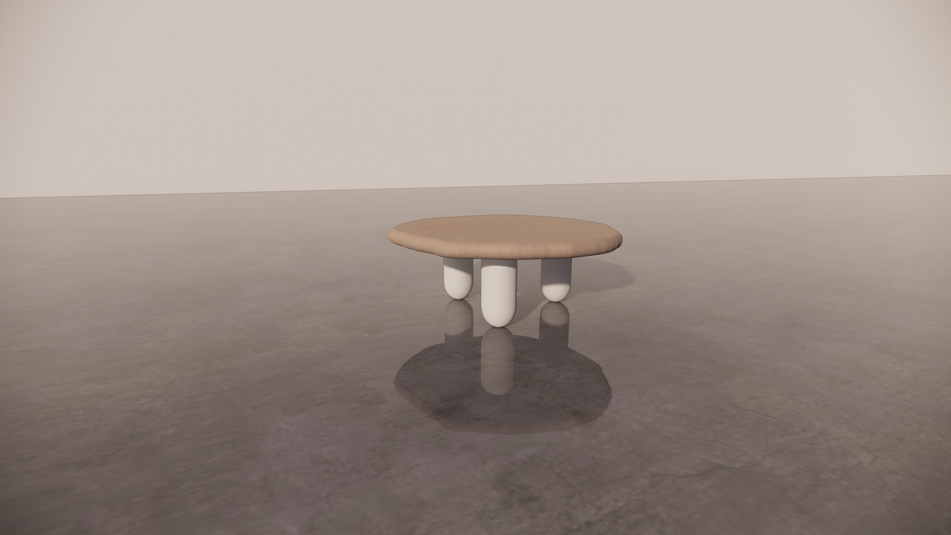 Natural Victorian Ash Matte Two Tone Light Wood With Matte White Cream Legs Organic Coffee Table Front 