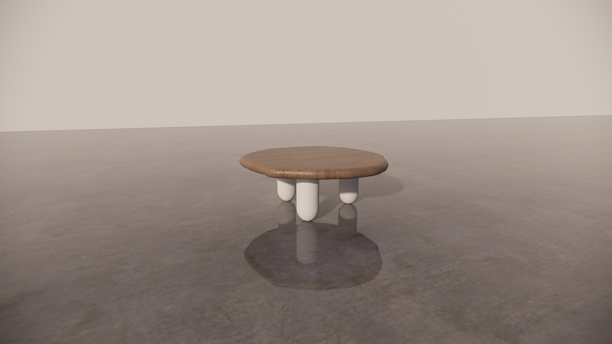 Natural Victorian Timber Two Tone Dark Wood Low Sheen Satin With White Cream Matte Legs Organic Coffee Table Front 