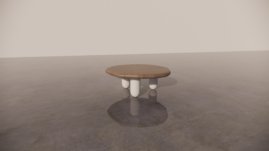 Natural Victorian Timber Two Tone Dark Wood Low Sheen Satin With White Cream Matte Legs Organic Coffee Table Front 