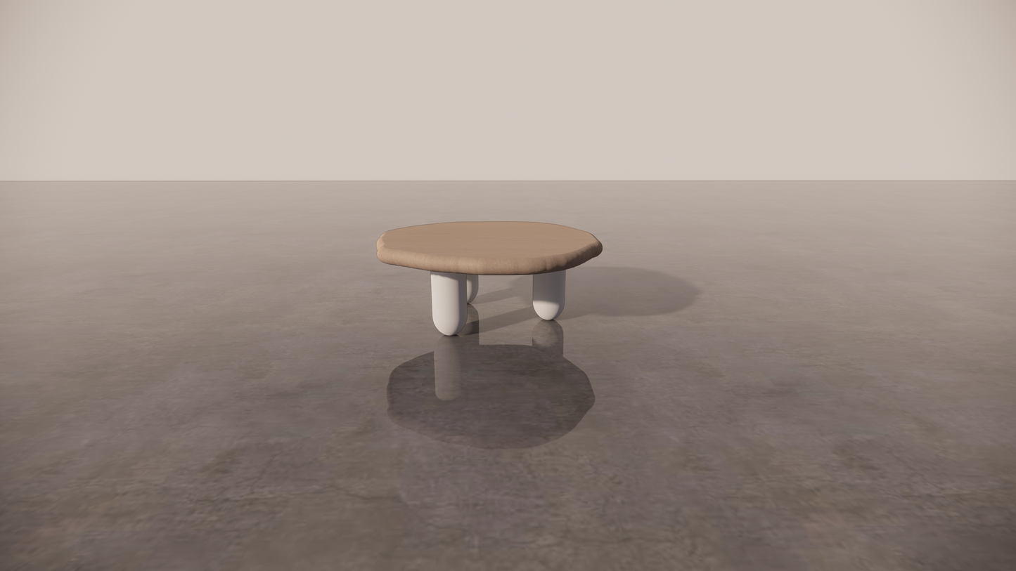 Victorian Ash Two Tone Light Wood With White Cream Legs Organic Coffee Table Front