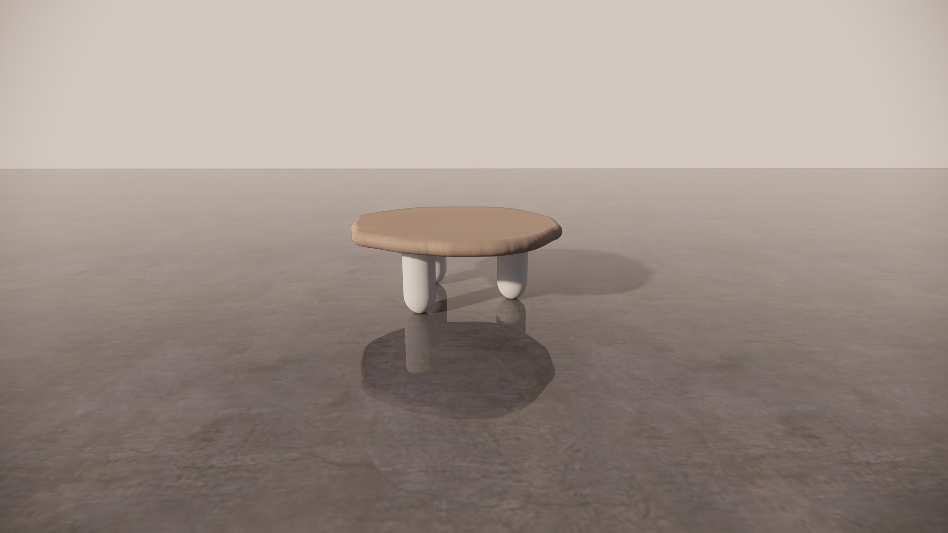 Victorian Ash Two Tone Light Wood With White Cream Legs Organic Coffee Table Front