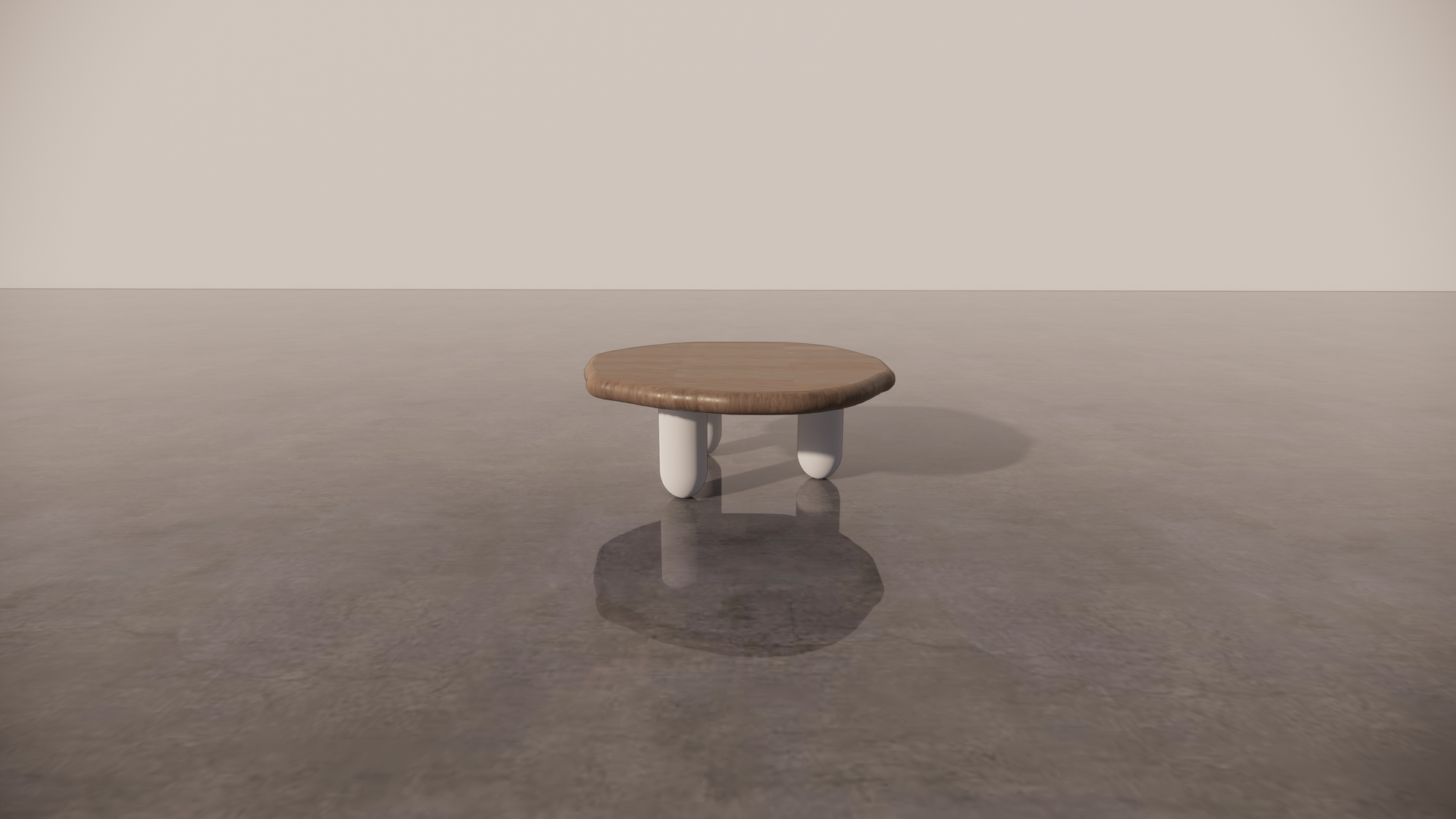 Natural Victorian Timber Two Tone Dark Wood Low Sheen Satin With White Cream Matte Legs Organic Coffee Table Front