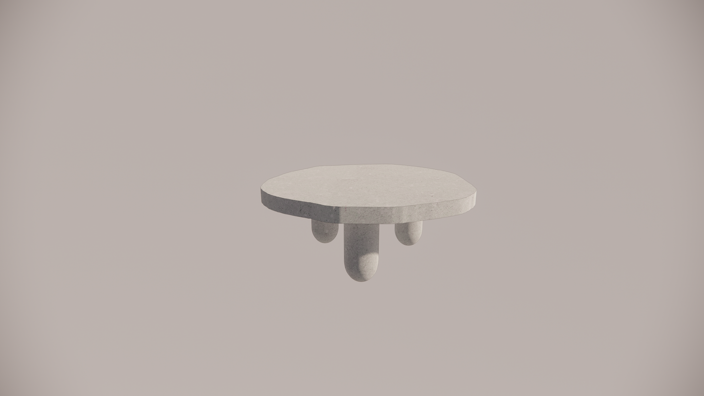 Natural Stone Limestone Olive Textured Finish Organic Coffee Table Front 