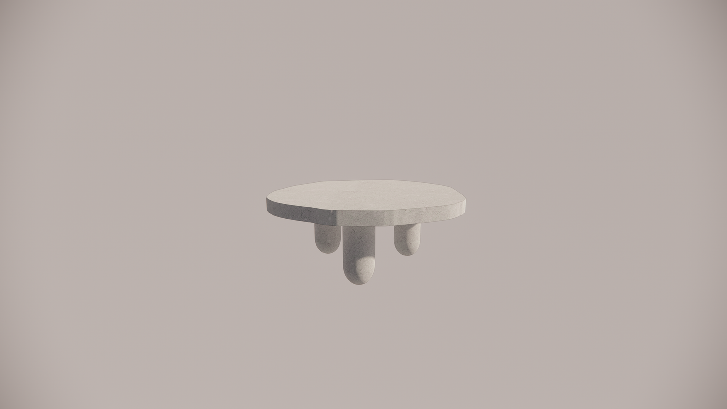 Natural Stone Limestone Olive Textured Finish Organic Coffee Table Front 