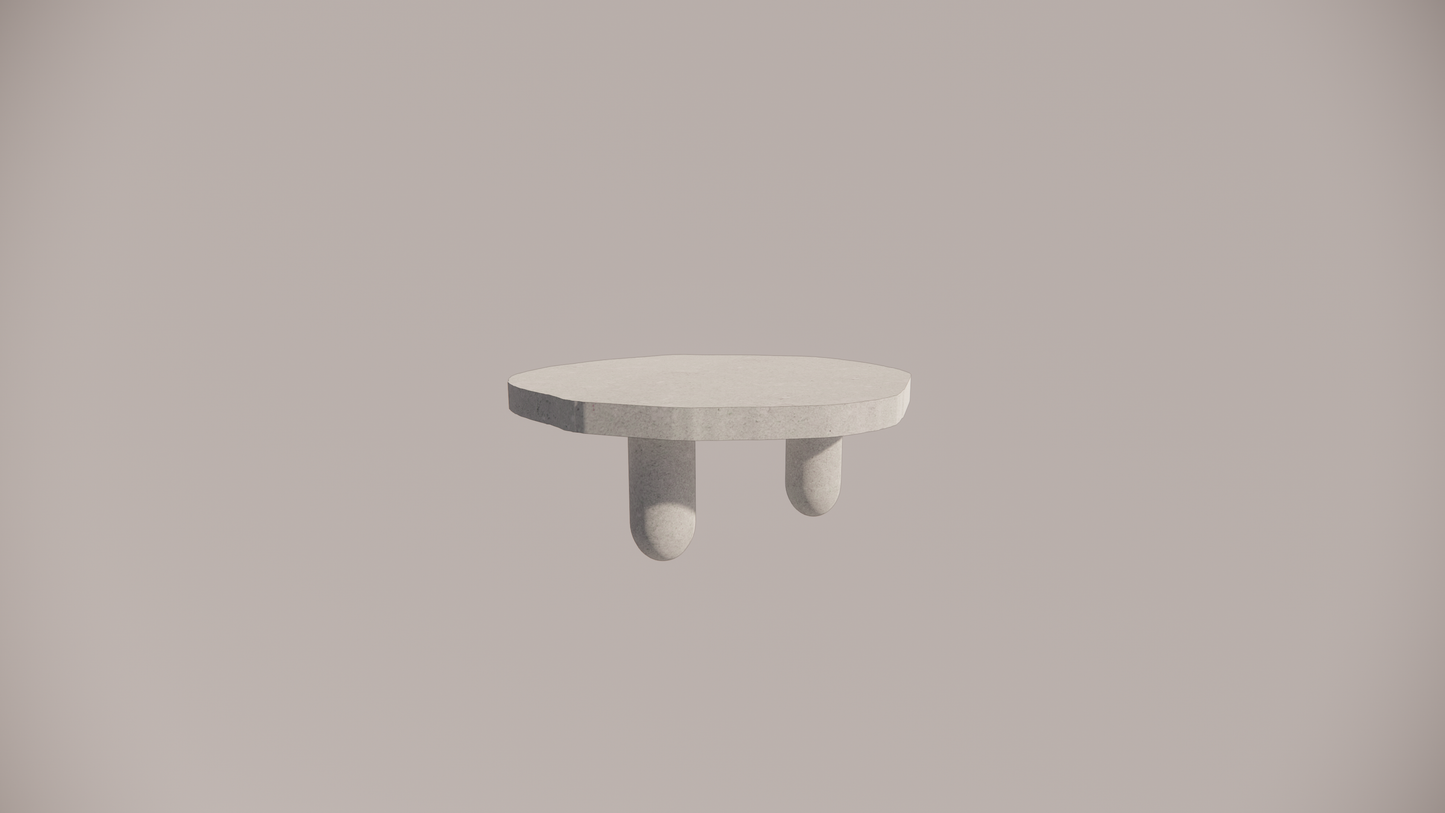 Natural Stone Limestone Olive Textured Finish Organic Coffee Table Front 