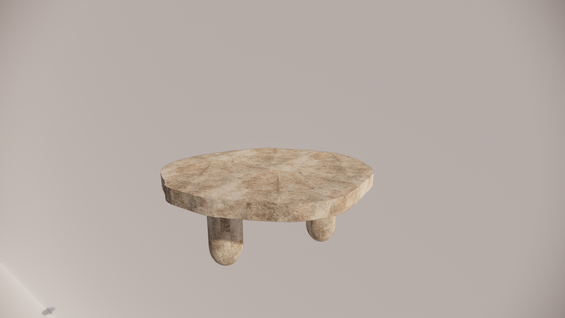 Natural Stone Premium Silver-Brown Travertine Brown-Grey Textured Finish Organic Coffee Table Front