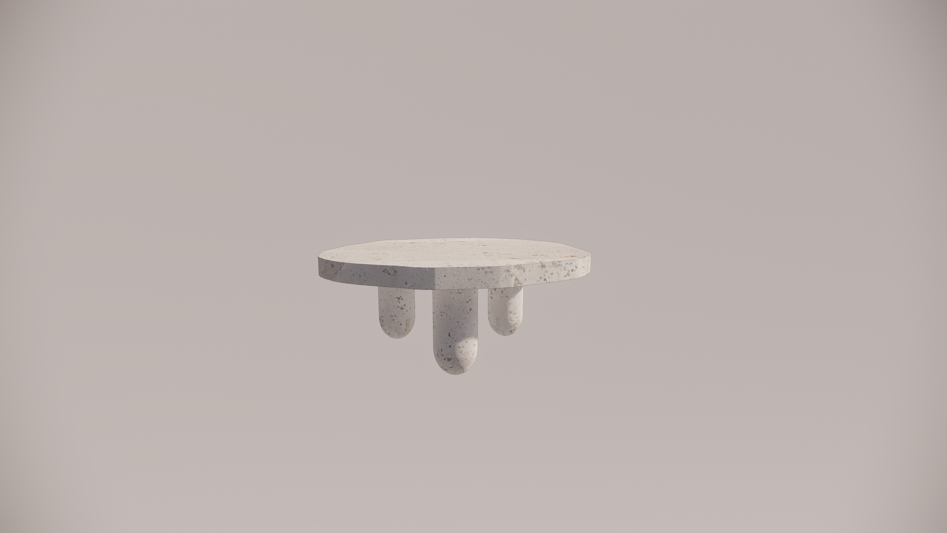 Natural Stone Travertine White Holes Textured Finish Organic Coffee Table Front 