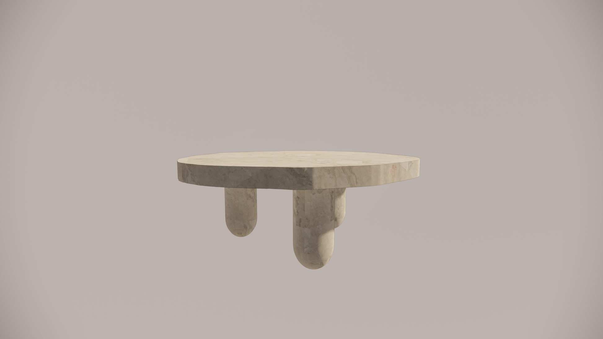 Natural Stone Marble Blue-Grey Textured Finish Organic Coffee Table Front 
