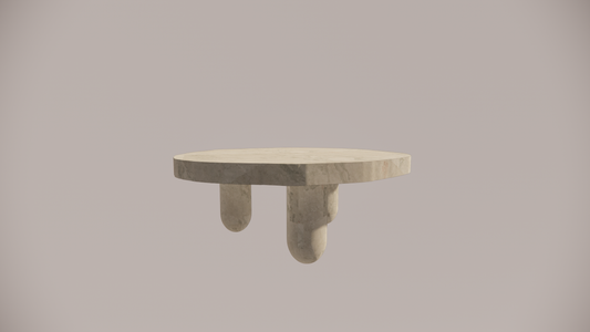 Natural Stone Marble Blue-Grey Textured Finish Organic Coffee Table Front 