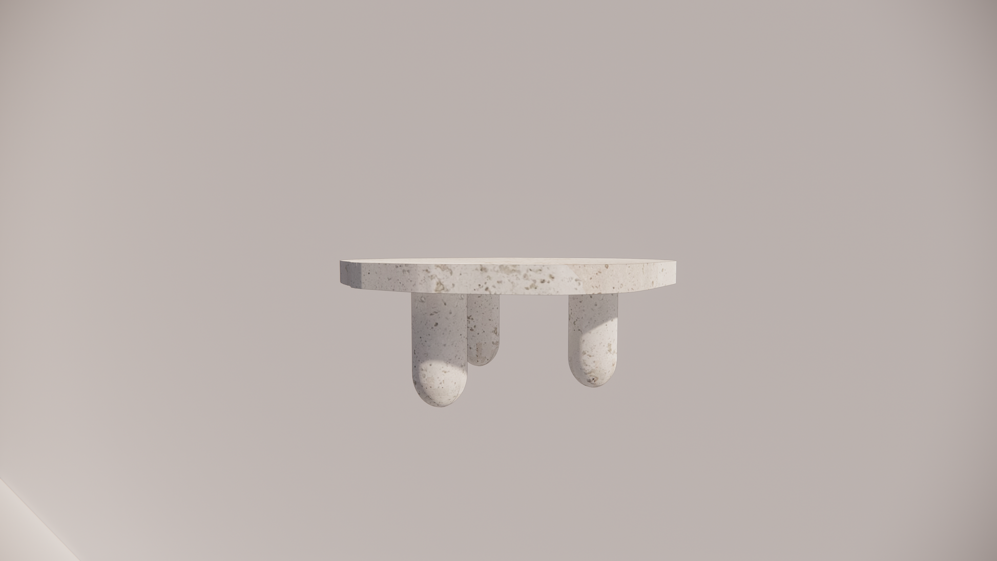 Natural Stone Travertine White Holes Textured Finish Organic Coffee Table Front 