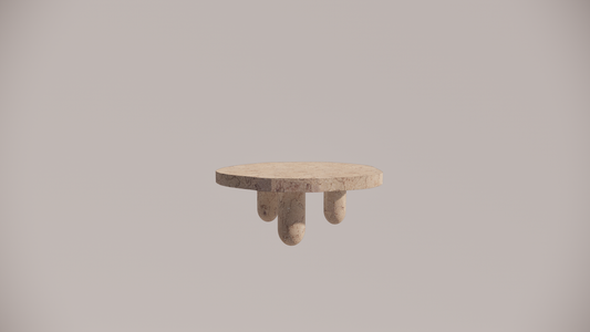 Natural Stone Pink Limestone Textured Finish Organic Coffee Table Front