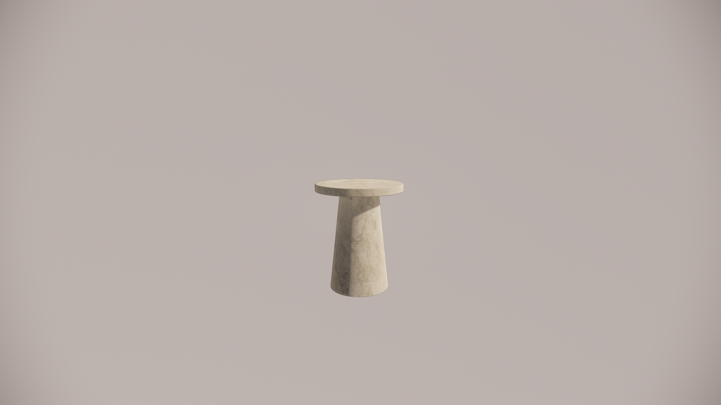 Marble Natural Stone Blue-Grey Texture Finish Side Table Front