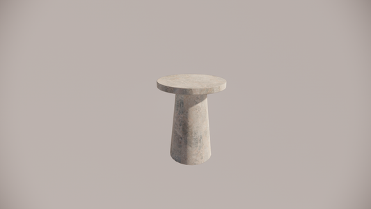 Natural Stone Marble Blue-Grey Brown Gold Textured Finish Side Table Front 