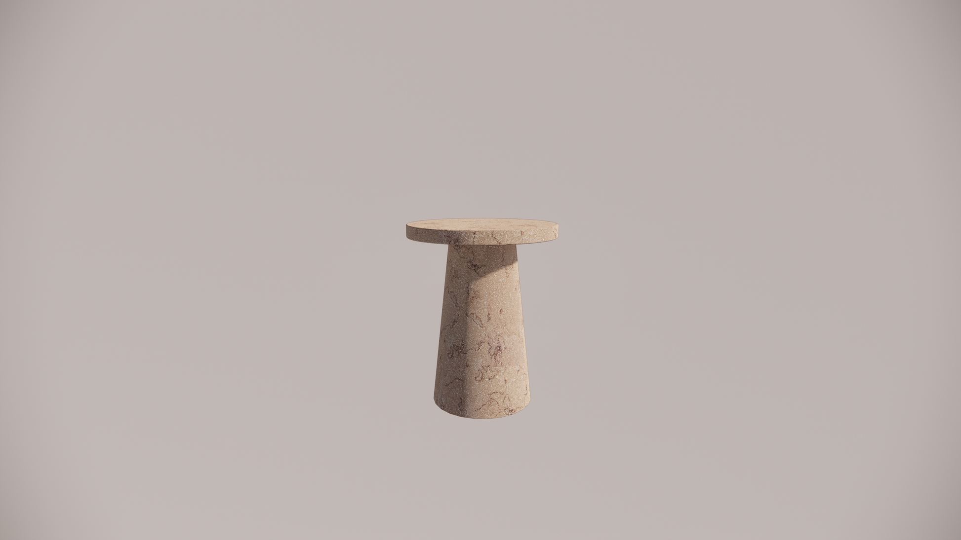Limestone Natural Stone Pink Textured Finish Side Table Front
