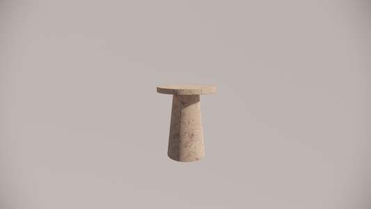 Limestone Natural Stone Pink Textured Finish Side Table Front