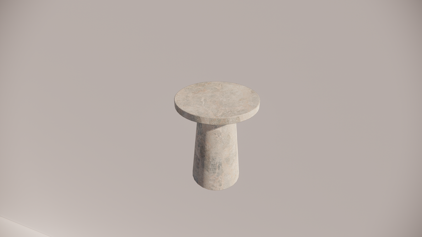 Natural Stone Marble Blue-Grey Brown Gold Textured Finish Side Table Top Front