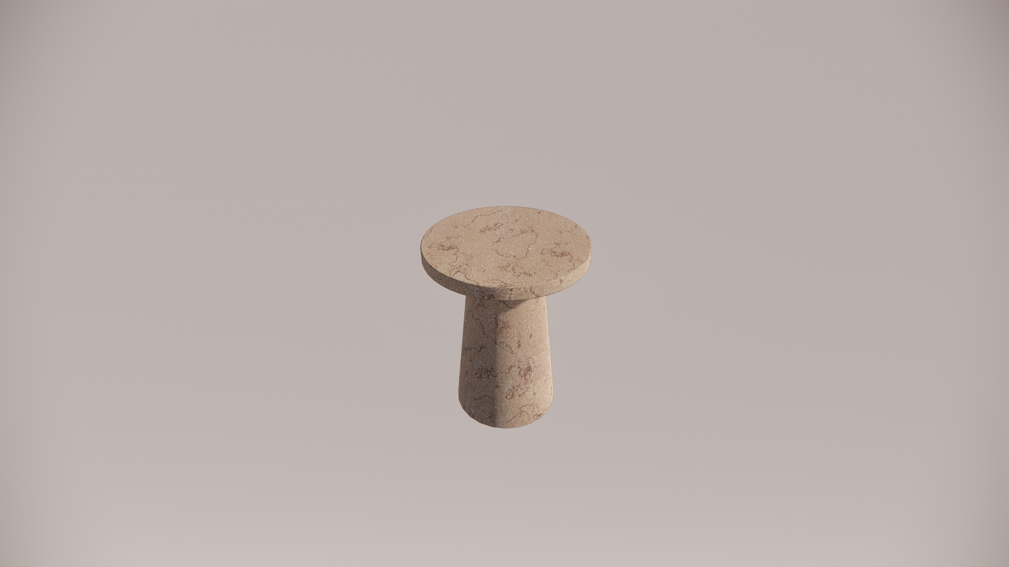 Limestone Natural Stone Pink Textured Finish Side Table Top Side 
