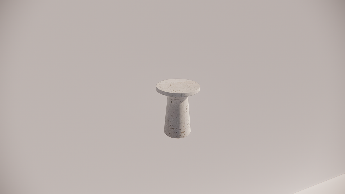 Natural Stone Travertine White Textured Finish Side Holes Table Top Front 
