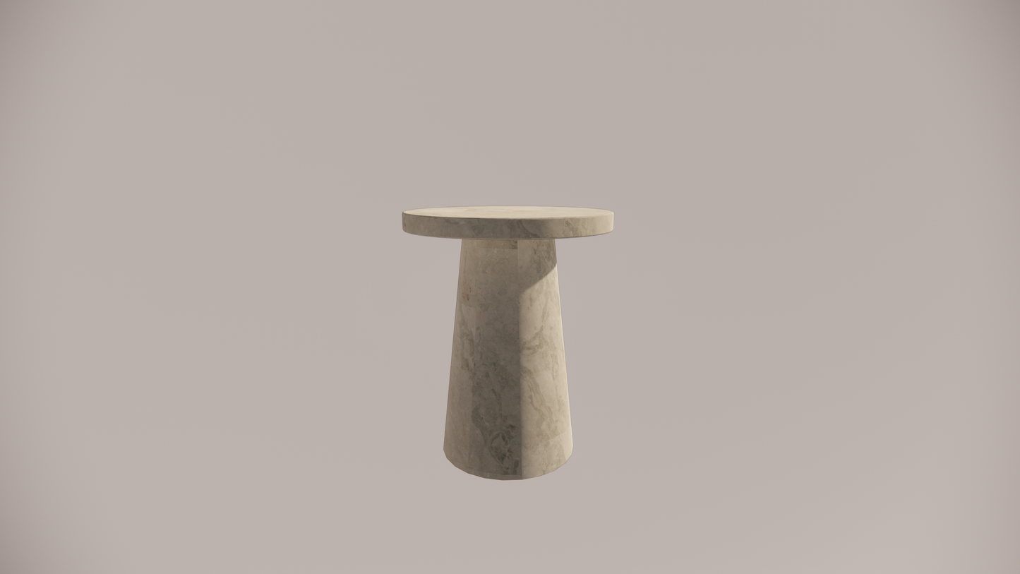 Marble Natural Stone Blue-Grey Textured Finish Side Table Front