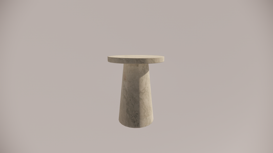 Marble Natural Stone Blue-Grey Textured Finish Side Table Front