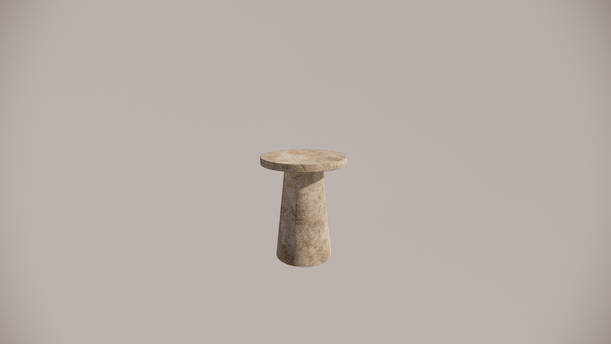 Natural Stone Travertine Premium Silver Brown Textured Finish Holes Side Table Front 