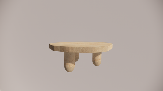 Natural Stone Limestone Textured Finish Organic Coffee Table Front
