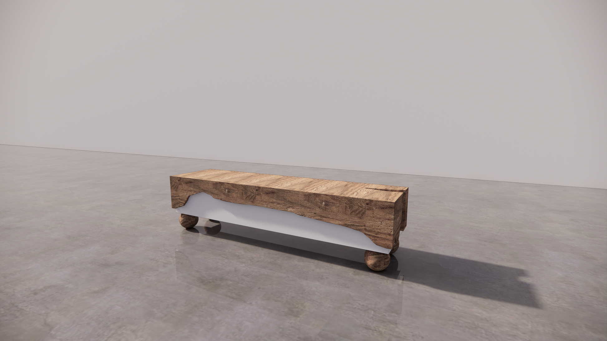Natural Wood Australian Blackwood Two Tone Textured Light Timber With Satin Low Sheen White Cream Finish TV Unit Front 