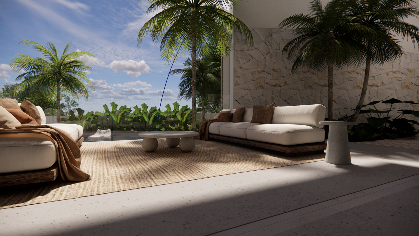 Limestone Natural Stone Olive Textured Finish Circular Coffee Table Side Table Outdoor Exterior Alfresco Patio Living Pool