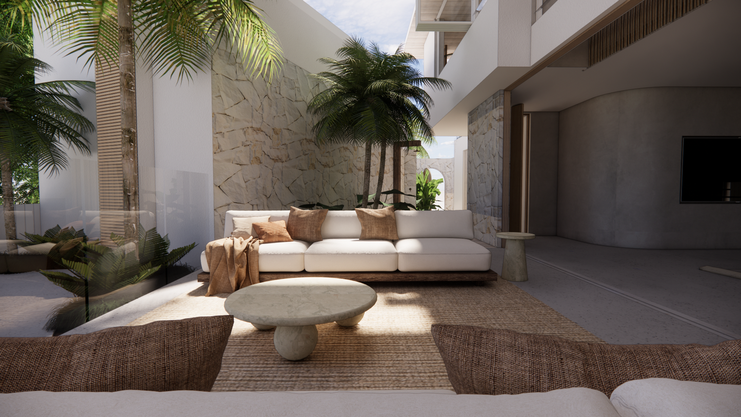 Natural Stone Marble Marble Blue-Grey Veining Textured Finish Circular Coffee Table Side Table Indoor Outdoor Interior Exterior Alfresco Patio Living  