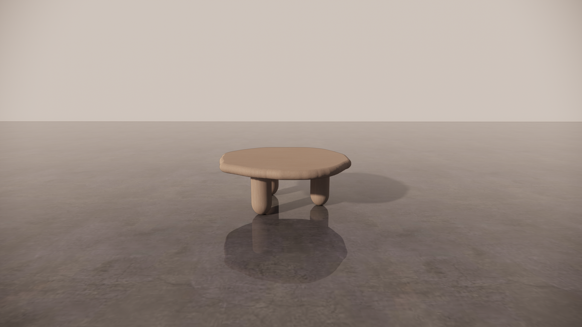 Natural Victorian Timber Light Wood Matte Organic Coffee Table Front
