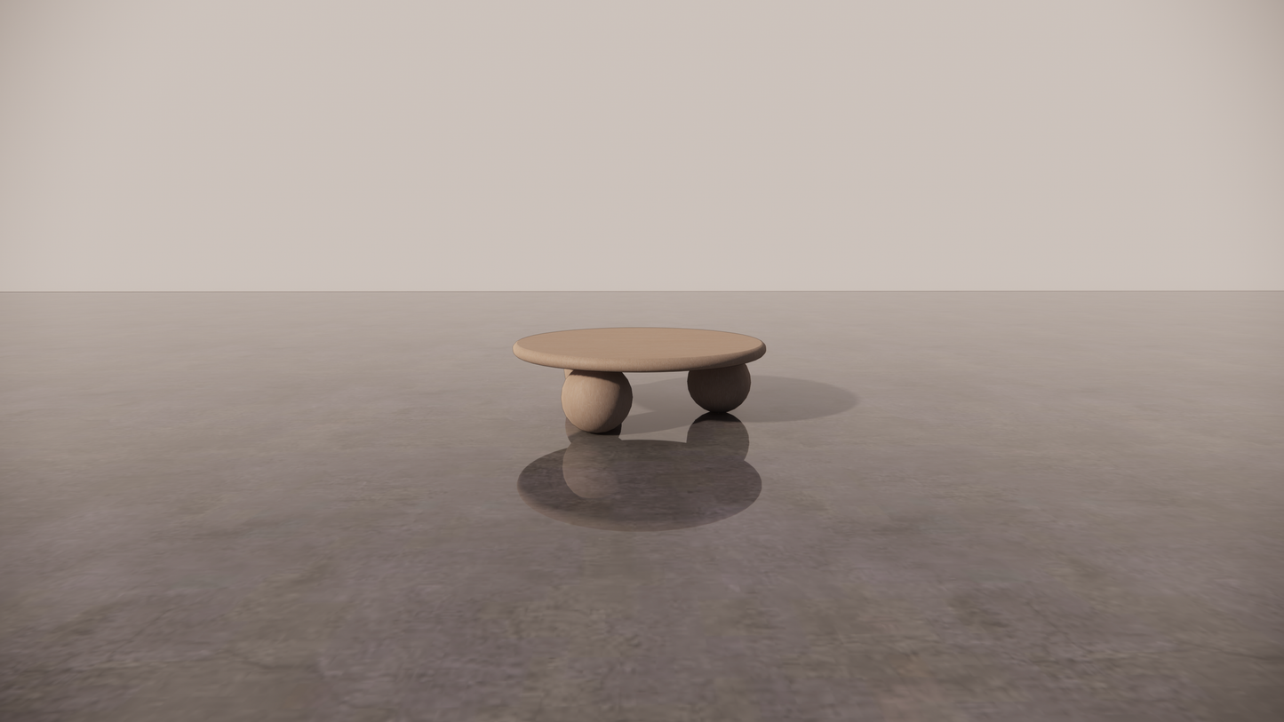 Victorian Ash Natural Light Wood Circular Coffee Table Front 