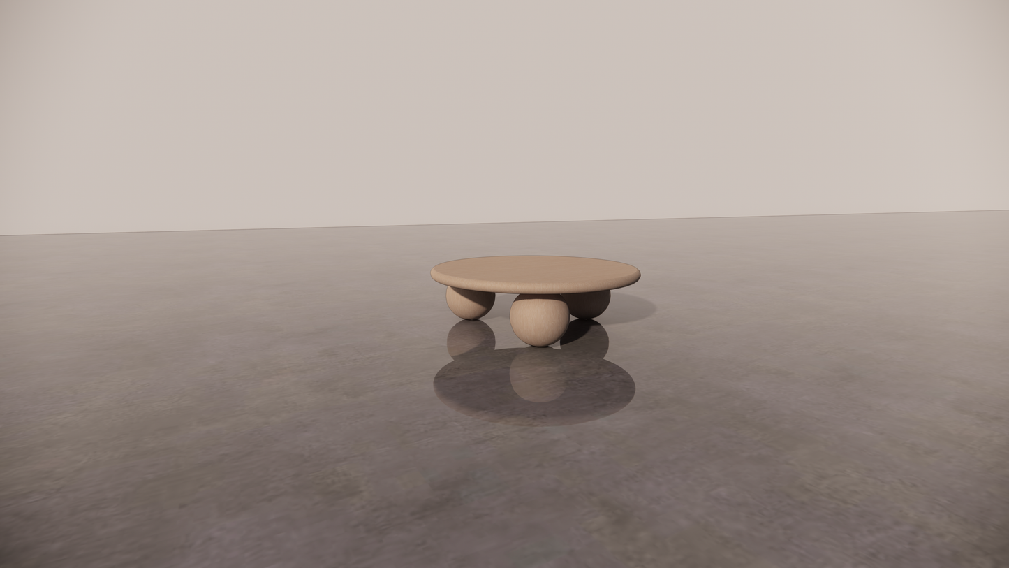 Victorian Ash Natural Light Wood Circular Coffee Table Front  